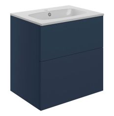 Tabo Milan Matt Deep Blue Wall Hung 2 Drawer Unit & Basin 610mm