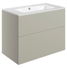 Tabo Milan Matt Latte Wall Hung 2 Drawer Unit & Basin 815mm