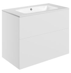 Tabo Milan Matt White Wall Hung 2 Drawer Unit & Basin 815mm