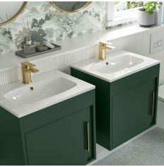 Tabo Elisa Matt Conifer Green Wall Hung 1 Door Basin Units 510mm