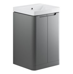 Tabo Magenta Matt Grey Floor Standing 2 Door Cloakroom Basin Unit 500mm