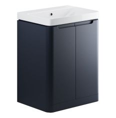 Tabo Magenta Matt Indigo Floor Standing 2 Door Cloakroom Basin Unit 600mm