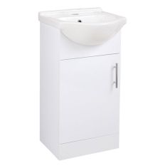 Tabo Como White Gloss Floor Standing 1 Door Basin Unit 450mm