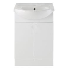 Tabo Como White Gloss Floor Standing 2 Door Basin Unit 650mm