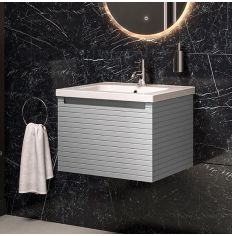 Tabo Rosina Matt Mineral Grey Wall Hung 1 Drawer Unit & Basin