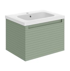 Tabo Rosina Matt Willow Green Wall Hung 1 Drawer Unit & Basin 615mm