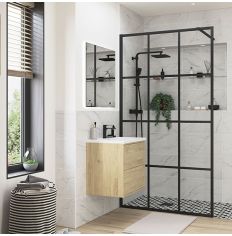 Splash Fresco Wetroom Panel Black Framed 