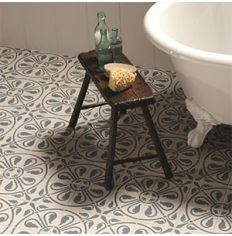 Odyssey Phoenician Denim on Dover White Tiles