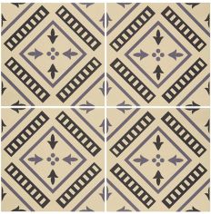 Odyssey Pompeii Indigo and Dark Blue on White Tiles, repeat pattern