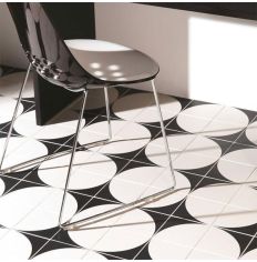 Odyssey Tao 2 Black on Dover White Tiles