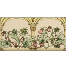 Original Style Arch and Ivy Pink Border Tile