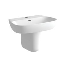 Portobello 1TH Basin & Semi Pedestal 600 x 400mm