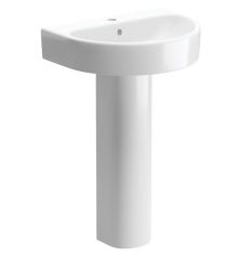 Tussauds 1TH Basin & Full Pedestal 555 x 430mm