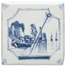 Winchester Classic Fisherman Delft Scene 12.7 x 12.7cm