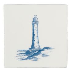 Winchester Residence Lighthouse Blue on Papyrus 13 x 13cm