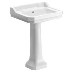 Abbey 1TH Basin & Full Pedestal 600 x 500mm