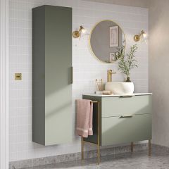 Tabo Milan Matt Olive Green Wall Hung 1 Door Tall Unit 350mm