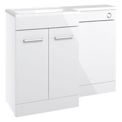 Tabo Ancona White Gloss Floor Standing L-Shape WC & Basin Unit 1100mm