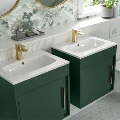 Tabo Elisa Matt Conifer Green Wall Hung 1 Door Basin Units 510mm