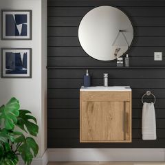 Tabo Elisa Seville Oak Wall Hung 1 Door Basin Unit 510mm