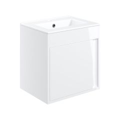 Tabo Elisa White Gloss Wall Hung 1 Door Basin Unit 510mm