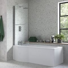 Apollo Grange P Shape Supercast Shower Bath Pack (LH) 1700 x 850 x 560mm