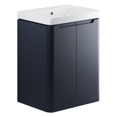 Tabo Magenta Matt Indigo Floor Standing 2 Door Cloakroom Basin Unit 600mm