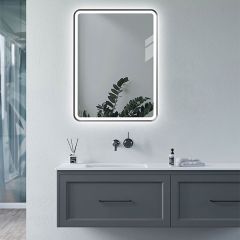 Tabo Space Front-Lit LED Matt Black Mirror 800 x 600mm