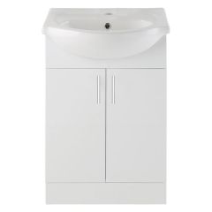 Tabo Como White Gloss Floor Standing 2 Door Basin Unit 650mm