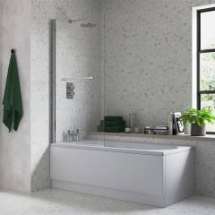 Tabo Single Straight Edge Bath Screen with Rail