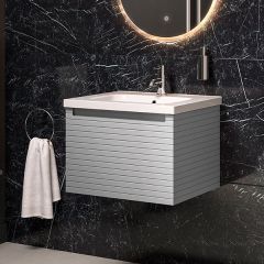 Tabo Rosina Matt Mineral Grey Wall Hung 1 Drawer Unit & Basin