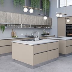 Crown furniture: Textura Driftwood & Uno Clay kitchen