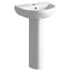 Hampton 1TH Basin & Full Pedestal 500 x 390mm