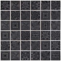 Kinetic Black Glass Mosaic 29.7 x 29.7cm
