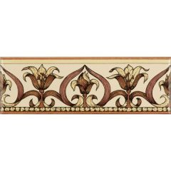 Original Style Art Nouveau Lily Pink Border Tile