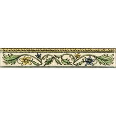 Original Style Floral Rope Blue & Yellow Border Tile