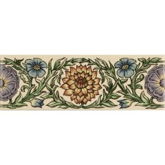 Original Style Knot Garden Blue & Yellow Border Tile