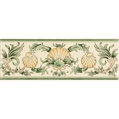 Original Style Scallop Shells Green & Buff Border Tile