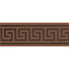 Original Style Greek Key Border Black on Red