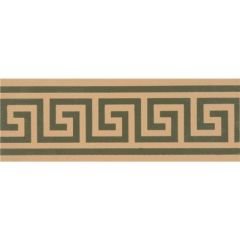 Original Style Greek Key Border Green on Buff