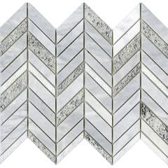 Porcelanosa Constellation Chevron White Mosaic 25.2 x 30.4cm