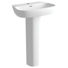 Portobello 1TH Basin & Full Pedestal 600 x 400mm