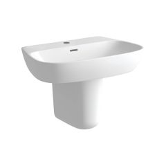 Portobello 1TH Basin & Semi Pedestal 600 x 400mm