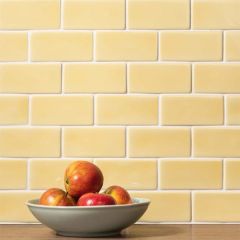 Winchester Classic Soft Yellow Half Tile (crazed finish) 12.7 x 6.3cm