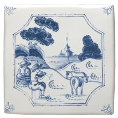 Winchester Classic Pastoral Delft Scene 12.7 x 12.7cm 