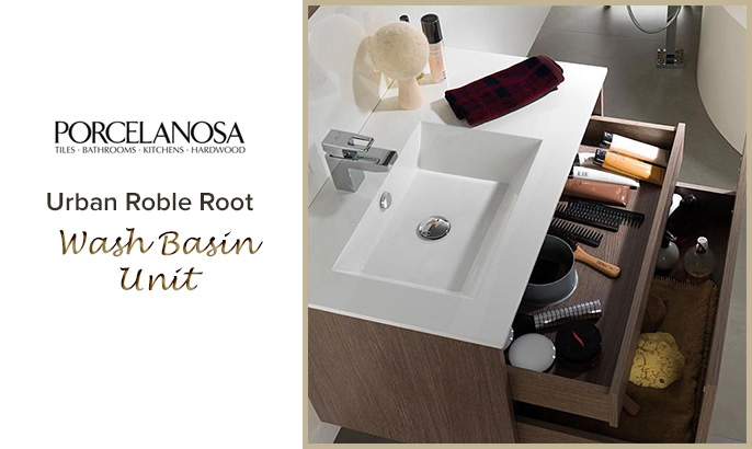 Porcelanosa Urban Roble Root Washbasin Unit