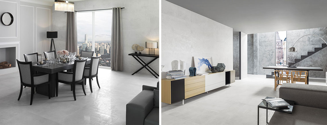 Large format tiles: Porcelansa Metropolitan Caliza